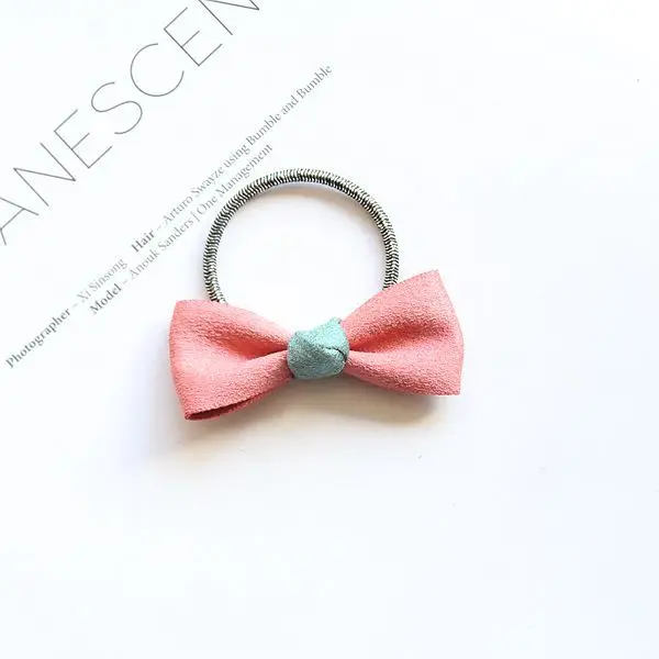 

Boutique 20pcs Fashion Cute Hair Bow Hair Ties Solid Color Mini Bowknot Elastic Hair Bands Princess Headwear Hair Accessories