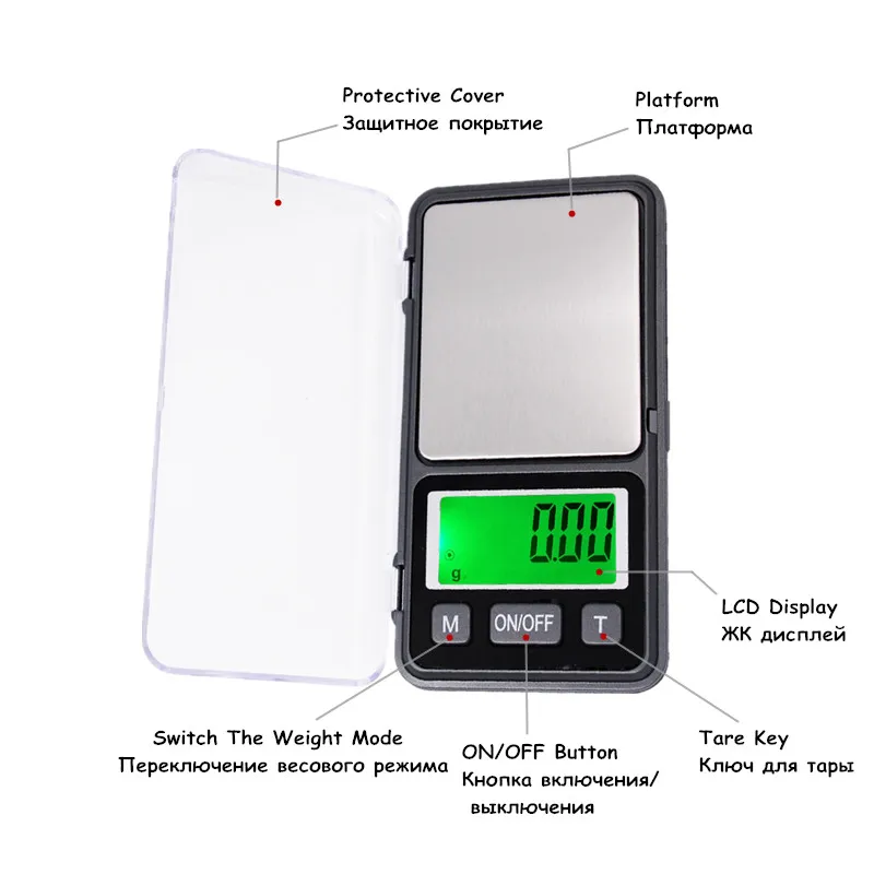 500g 0.01 Digital Scales Electronic Gram Scale Precision Pocket Lab Jewelry Weight Balance Large Screen with Backlight 10% Off