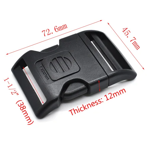 10pcs/pack Plastic Side Release Buckle Black For Backpack Luggage Webbing 20mm 25mm 32mm 38mm