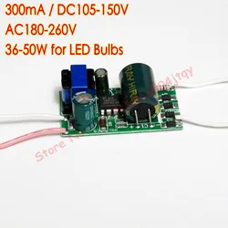 300mA DC105V-150V 36-50W Led Driver 36W/38W/40W/42W/44W/45W/46W/48W/50W Power Supply AC180V~260V 220V for Ceiling lamp