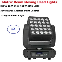 Luzes de led cree, de alta qualidade, rgbw, 4 em 1, 25x12w, matriz de feixe móvel, perfeito para palco, teatro, tv, estúdio, discoteca, discoteca