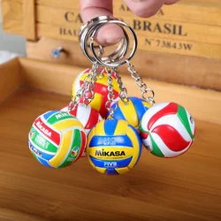 Hot Sport Beach Volleyball PVC Keychain Key Chains Chain Ring Football Beach Ball Key Ring Gifts Men Jewelry Keyring Keychains