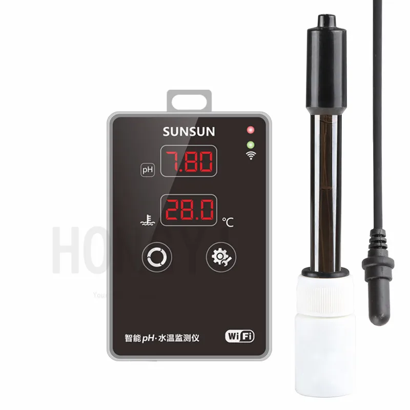 SUNSUN 1 piece APH-300 fish tank water quality PH tester aquarium PH tester thermometer high precision Long-term monitoring