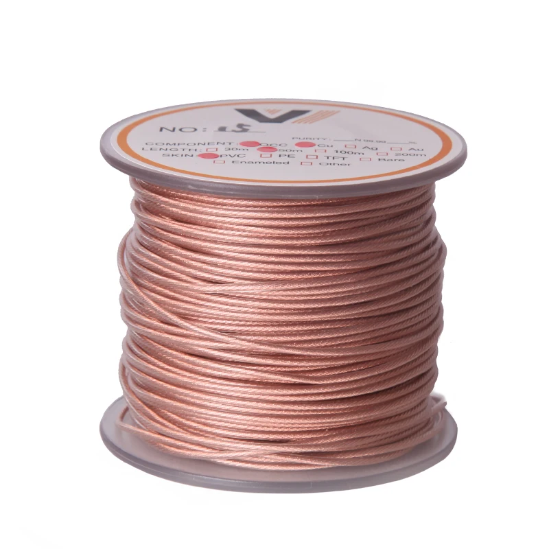 7n single crystal copper wire 56core OD:1.4mm 6meters