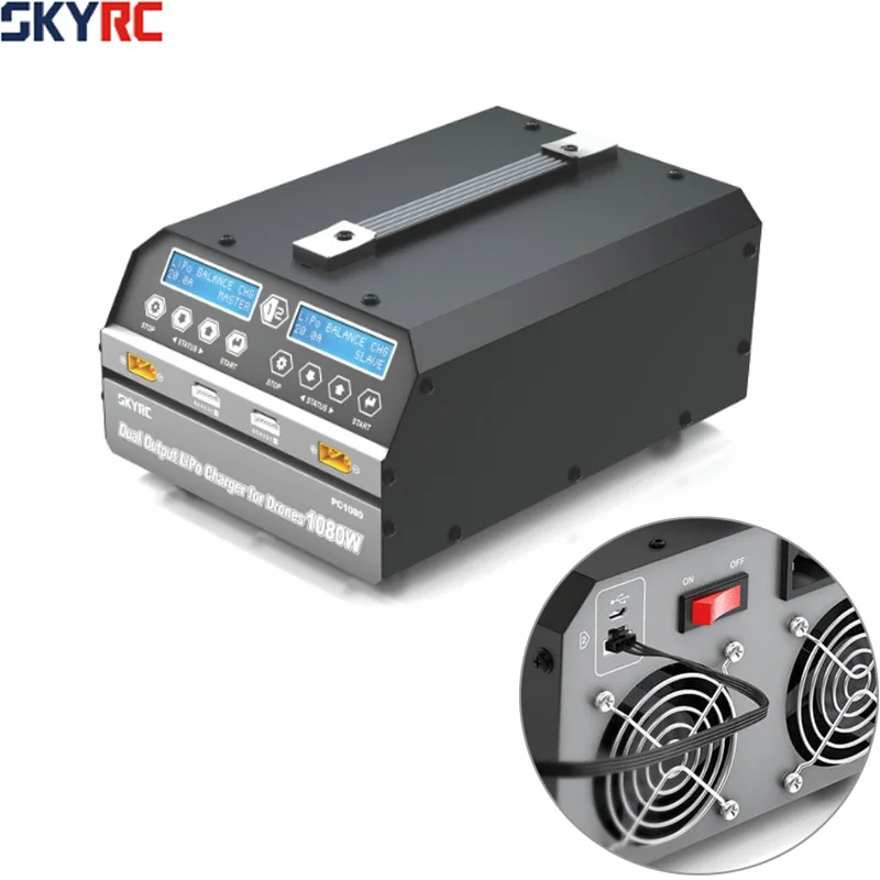 

SKYRC PC1080 Drone Battery Chargers 1080W 20A Dual Output LiPo LiHV Battery Charger for Plant Protection UAV