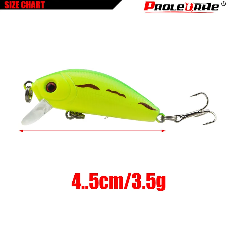 Proleurre 4.5cm 3.5g Minnow Fishing Lure Floating Fishing Wobbler Artificial Hard Bait Crankbait Japan Fishing Tackle Pesca