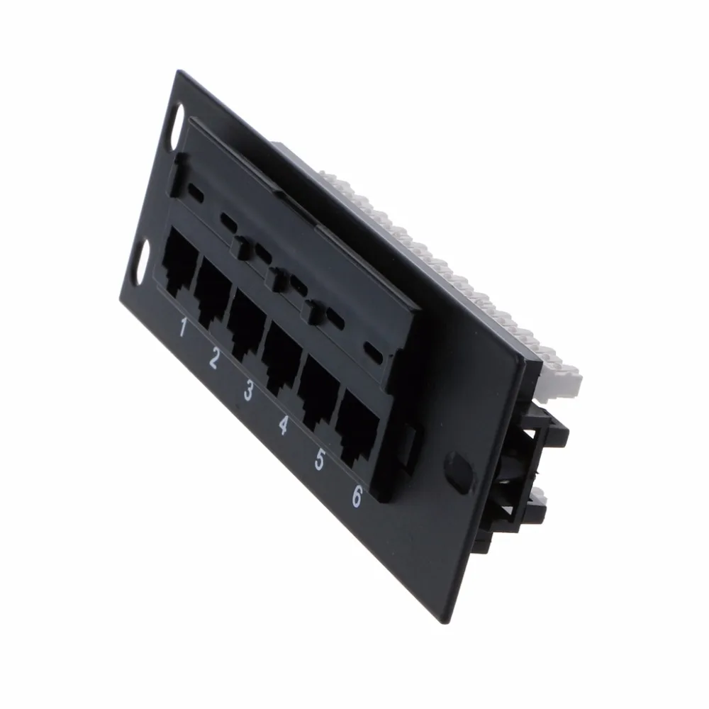 6 Port Ethernet LAN Network Adapter CAT5 CAT5E Patch Panel RJ45 Networking Wall Mount Rack Mount Bracket High Quality C26