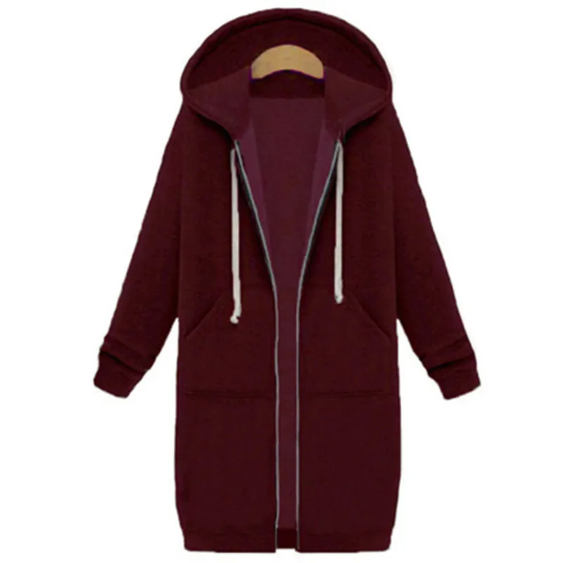 New 2020 Fashion Autumn Winter Coat Women Hooded Casual Long Zipper Jacket Hoodies Sweatshirt Plus Size Outwear Coat 5XL SS169