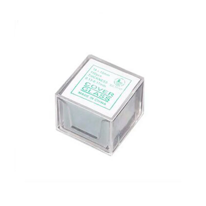 Grosir 18X18 Mm Square Kaca Cover Mikroskop untuk Persiapan Spesimen Ketebalan 0.13-0.17 Mm Cover Slip 100 Pcs/Kotak