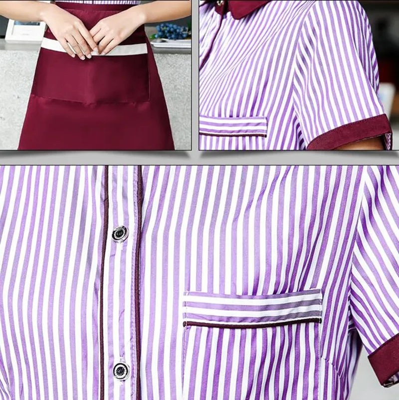 Cameriera da donna estiva Hotel Workwear Cafe moda femminile uniforme pentola calda negozio Barbecue ristorante cameriere maschio tuta H2289