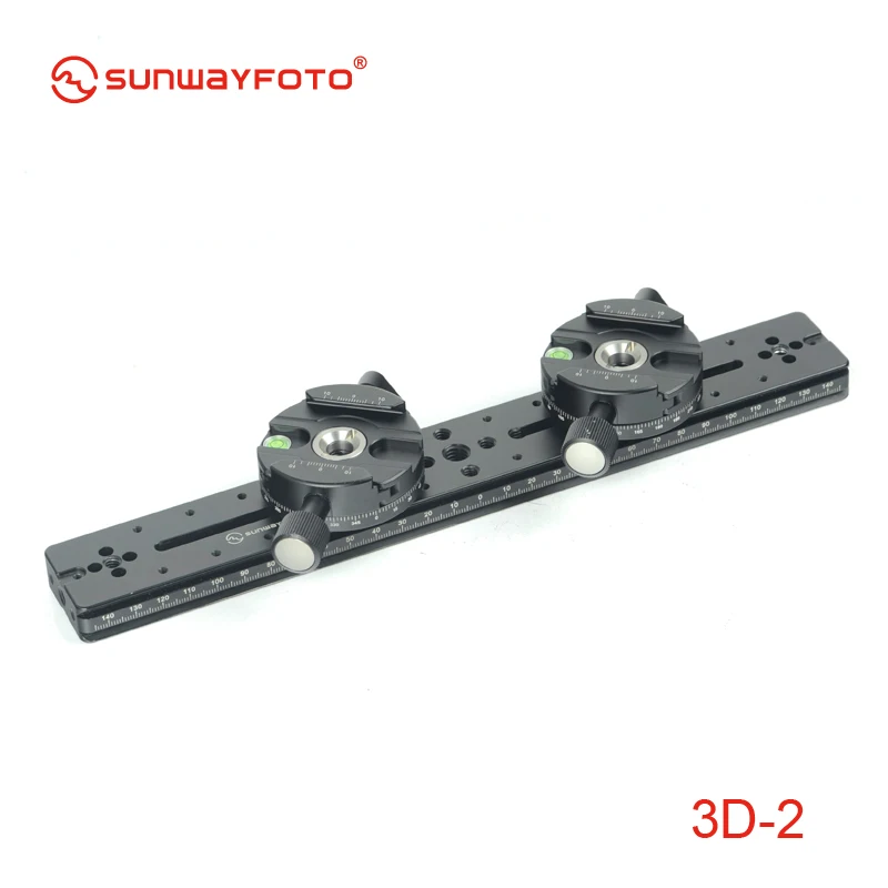 

SUNWAYFOTO 3D-2 Tripod Head 3D Stereo Stereoscopic Dual Cameras 5 Pieces Kit Professional Tripode Heads with Slide