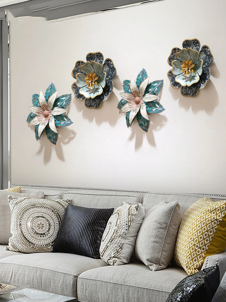 

Пасторальный кованый цветок, настенные подвесные поделки, украшения для дома, гостиной, Настенная роспись, украшения для отеля, офиса, настенная наклейка, Декор
