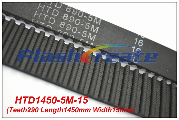 

5pcs HTD5M belt 1450 5M 15 Teeth=290 Length=1450mm Width=15mm 5M timing belt rubber closed-loop belt 1450-5M S5M Belt 5M Pulley