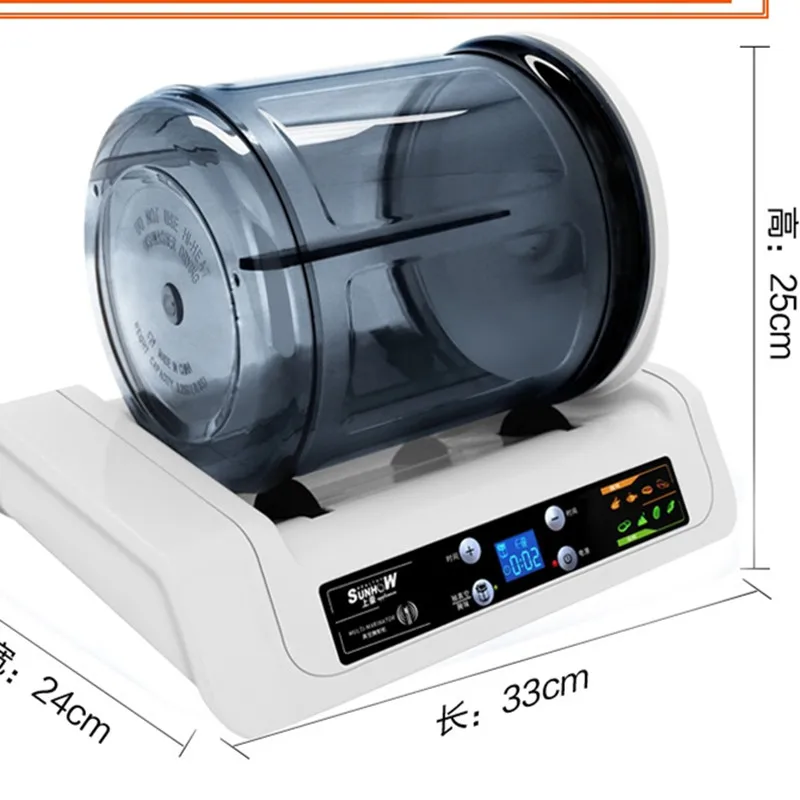 220V Electric Vacuum Food Marinator Tumbling Machine Household Vacuum Pickling Machine Chicken Burger Marinated Bacon