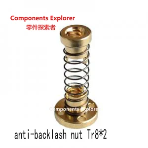 Tr8 lead screw anti-backlash nut made of Brass Tr8*2/4/8/12