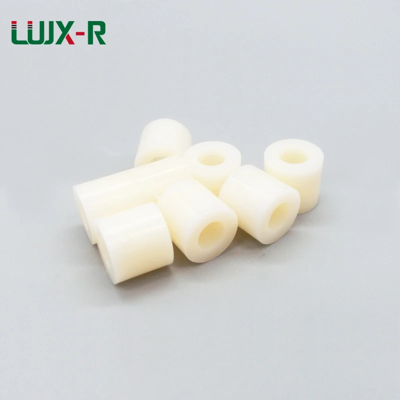 LUJX-R M5 OD11mm ID5.2mm ABS Round Spacer Ivory White Non-Threaded Hollow Standoff Plastic Round Washer H5/8/10/12/15/18/20/25mm