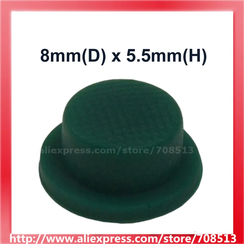 8mm(D) x 5.5mm(H) Silicone Tailcaps - Army Green (10 pcs)