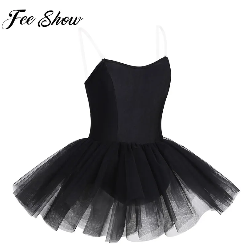 Women Adult's Ballet Leotard Costume Dress Built In Shelf Bra Ballerina Tulle Dancewear Gymnastics Leotard Ballet Dance Dress