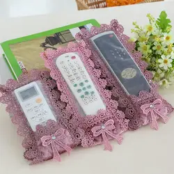 Cover for Remote Control Dust Cover Fabric Lace Bag Container Holder for Air Conditioning Remote Control Protector Cover