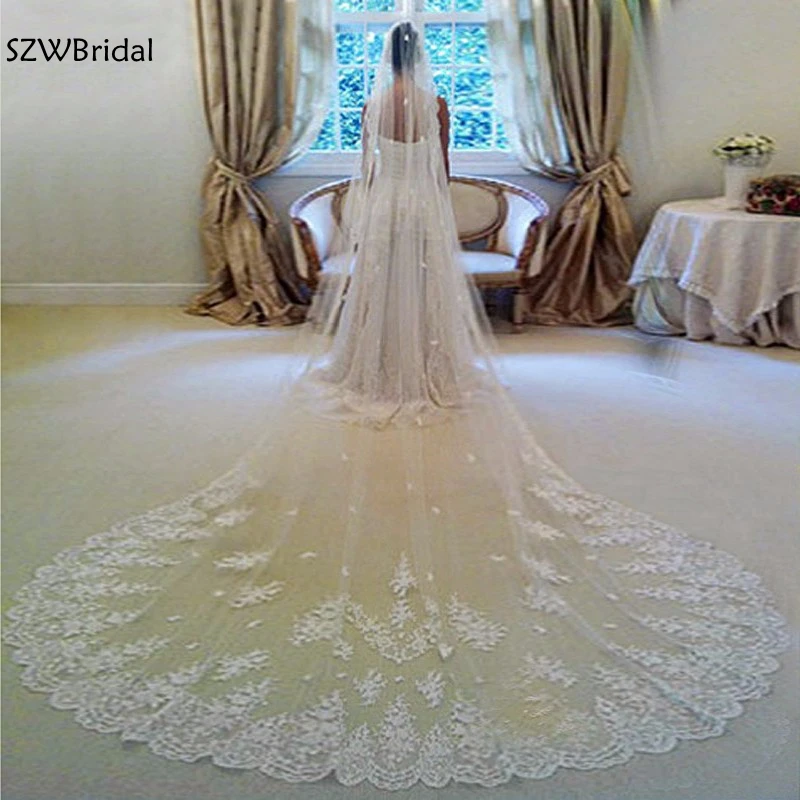 New Arrival White Ivory bridal veil 2025 In stock Welon slubny veu de noiva longo sluier Wedding Veil Sexy wedding accessories