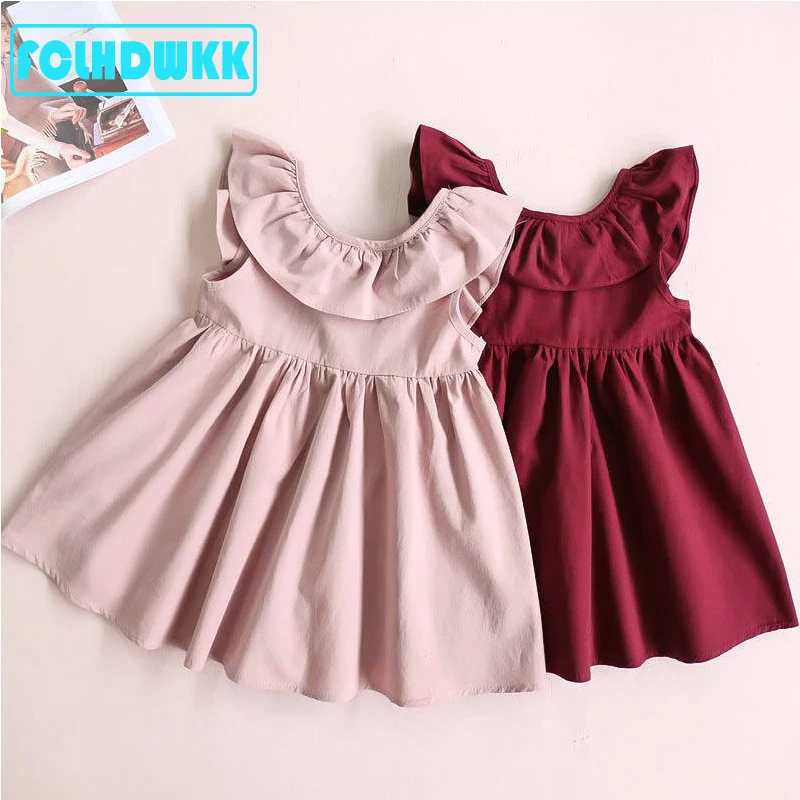 Girl Dresses Open back Bow Girl kids Dresses 2019 Summer Style Children's Clothing Dresses For Girl Vestido Infant Girl Clothes