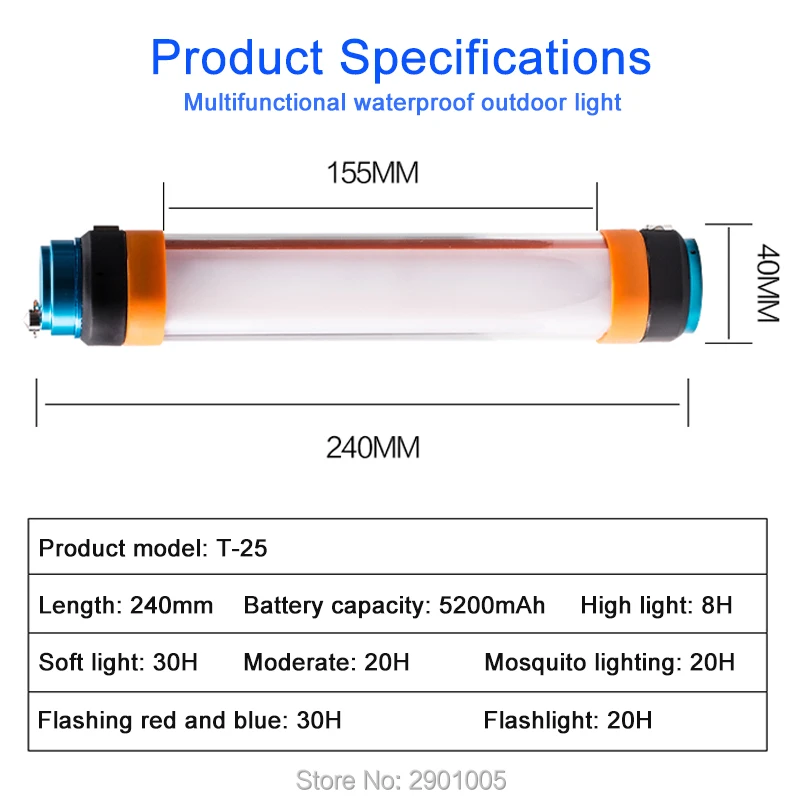 Imagem -03 - Multi-finalidade ao ar Livre à Prova d Água Levou Lâmpada w w 5.5 w Luz de Emergência Lanterna Recarregável Usb Regulável Magnético Lâmpada de Viagem