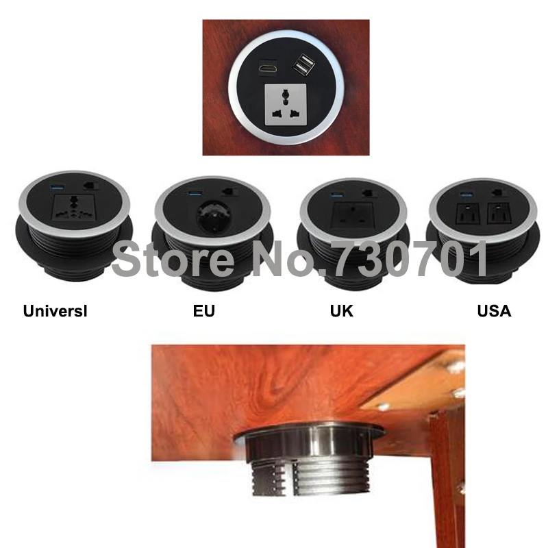 

Round Table Mount Socket with Universal/UK/EU/USA power and RJ45/rj11/HDMI/dual USB /USB european USB usb multi charge sockets