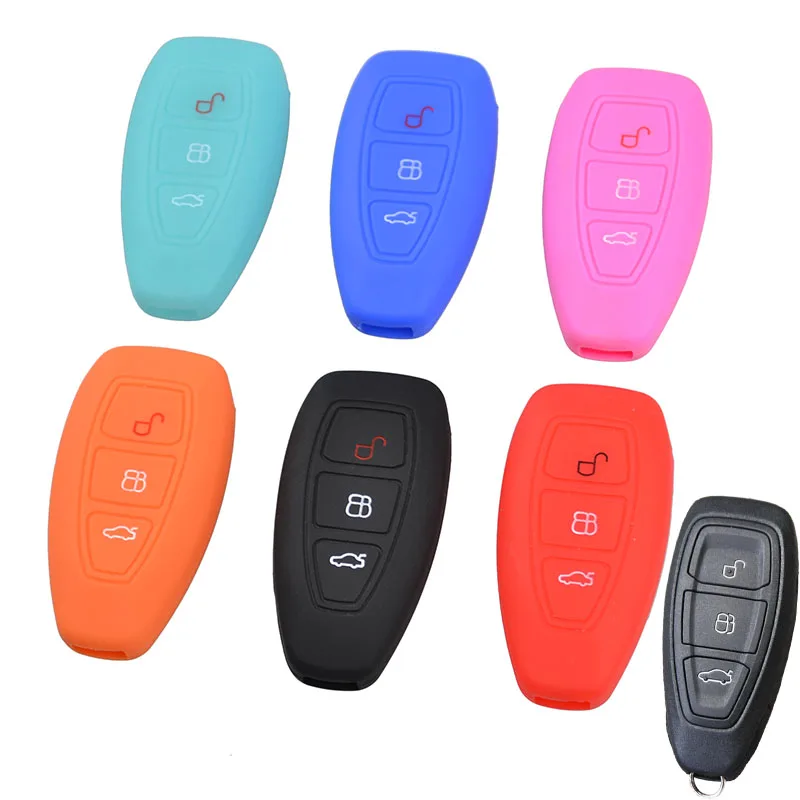 3 Button Remote Key Silicone Cover Fit For Ford Fiesta Focus Mondeo Kuga Escape C-Max Ecosport S-Max Galaxy Case Fob Shell