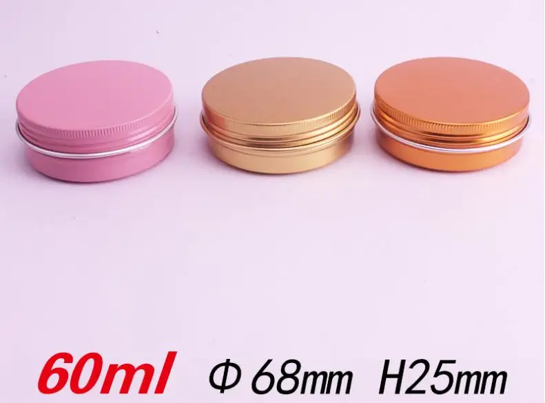 

2 oz 60ml 60g Multi-Colored Round Aluminum Cans Screw Lid Metal Tins Jars Empty Slip Slide Containers SN354