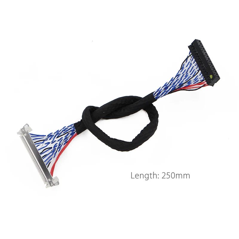 250mm/450mm with hooks LVDS Cable FIX-30P-D8 FIX 30Pins D8 Double 2ch 8bit 1.0mm Pitch for 17-21 LCD Display Panel Controller