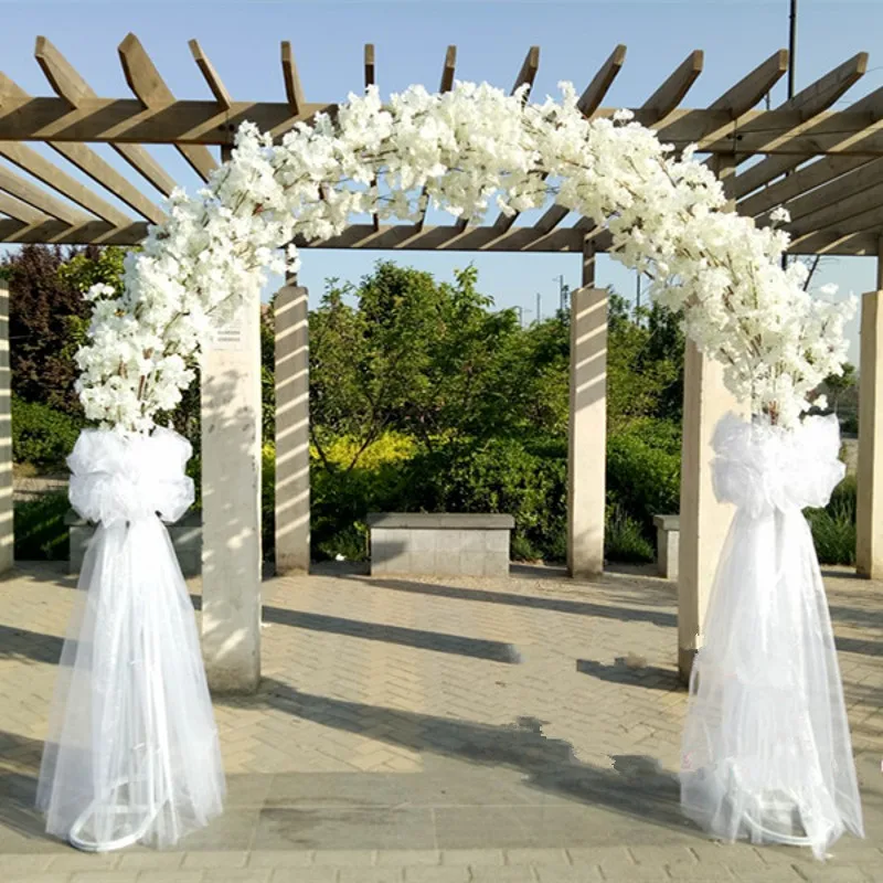 

Upscale Wedding Centerpieces Decoration Arch Door Hanging Garland Flower Stands with Cherry Blossoms For Festival Supplies