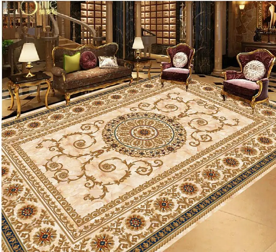 

3D wallpaper floor for living room marble Custom Photo self-adhesive 3D floor PVC waterproof floor PVC waterproof floor