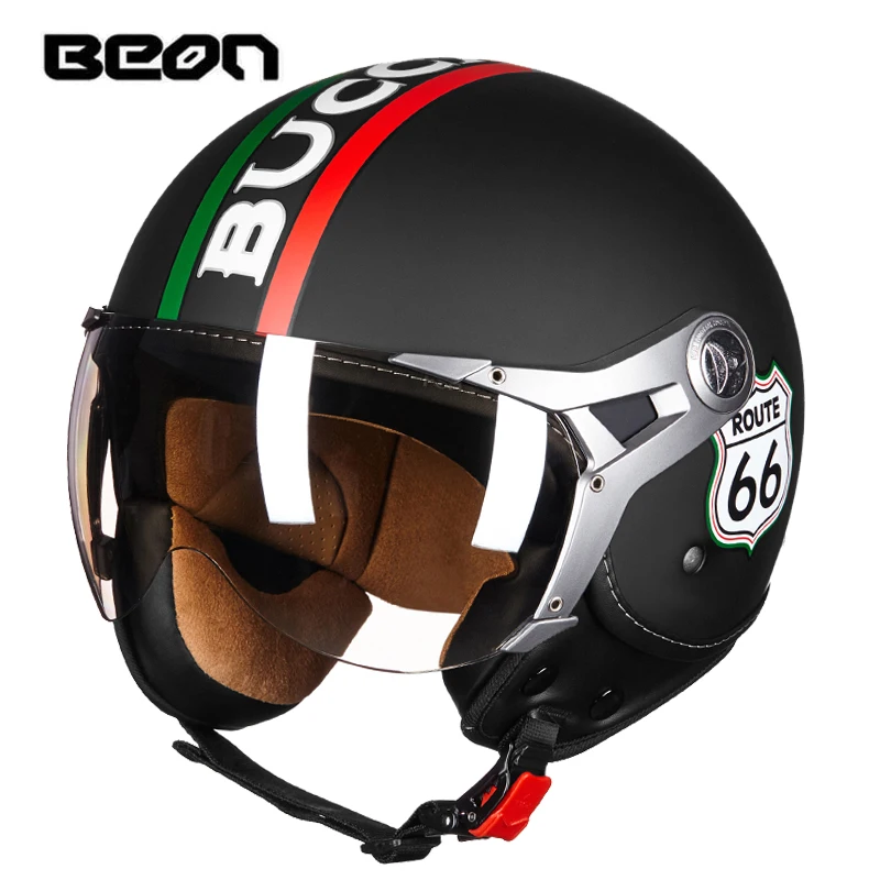 

BEON Motorcycle Helmet Vintage Open Face Helmets Retro Motorbike Motocross Racing Casque Casco Capacete Moto