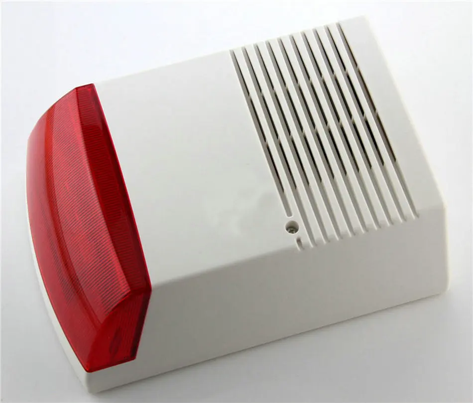 

(1 PCS) Wired Outdoor siren with Flash Lamp water proof buzzer use for alarm system warning louder speaker Strobe Siren