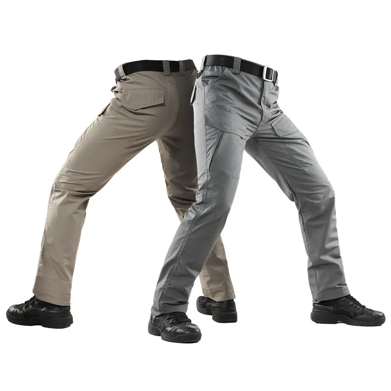 Outdoor Camping Hiking Hunting Cotton Waterproof Camouflage Overall Pants Men's  Cargo Multi Pocket Slim  Trousers