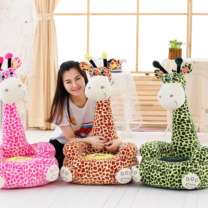 Sweet Giraffe Baby plush toys Cartoon Stuffed Plush Animals Feeding Chair Seat For Kids Furniture Baby Floor Seat Sofa Pillows