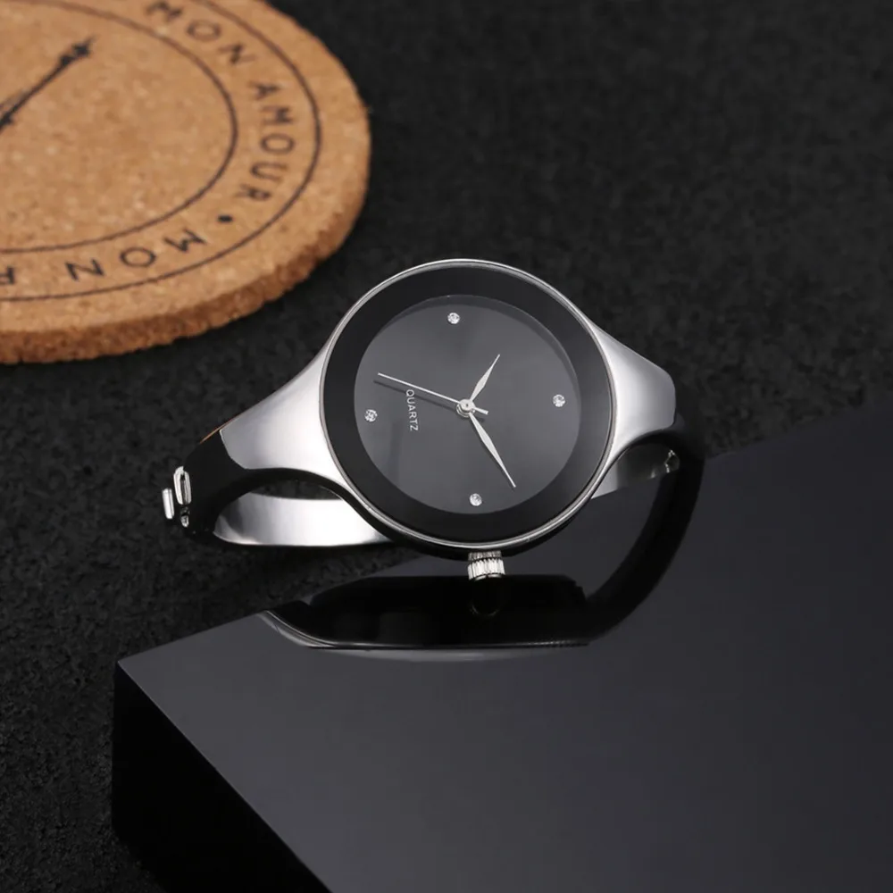 Montre de luxe en cristal pour femmes, Simple, à la mode, en acier inoxydable, horloge