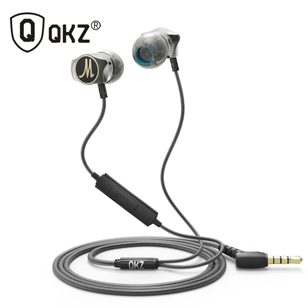 Original QKZ DM7 3.5mm Earphone Special Edition Gold Plated Housing Headset Noise Isolating HD HiFi Earphone auriculares fone