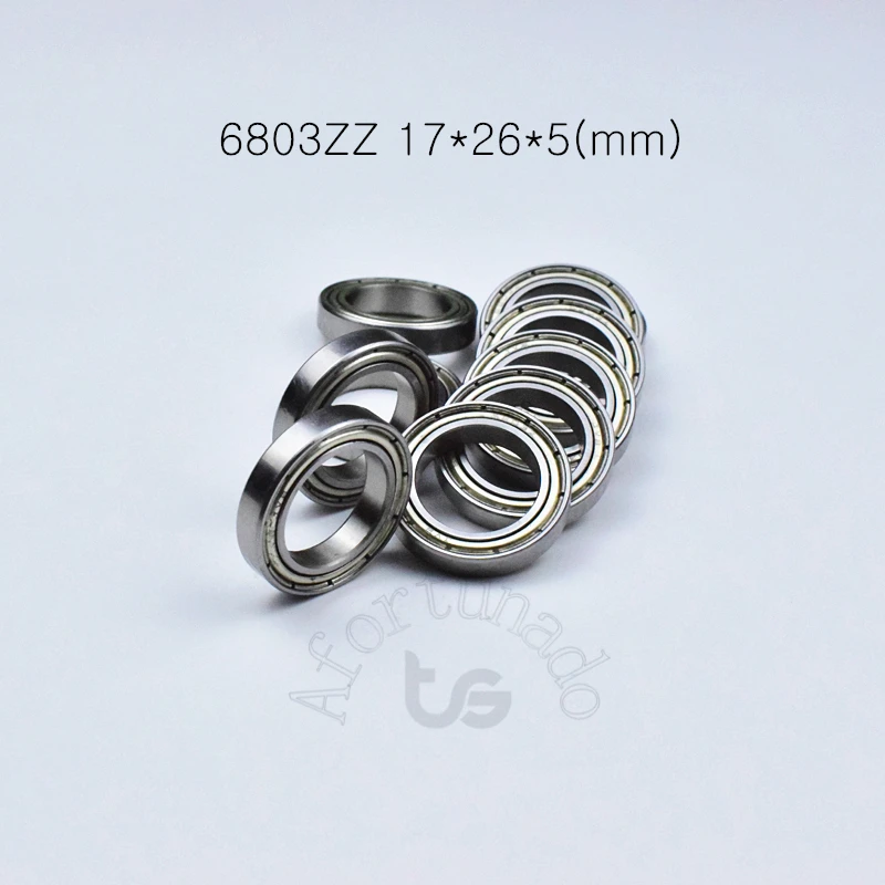 Bearing 10pcs 6803ZZ 17*26*5(mm) free shipping chrome steel Metal Sealed High speed Mechanical equipment parts