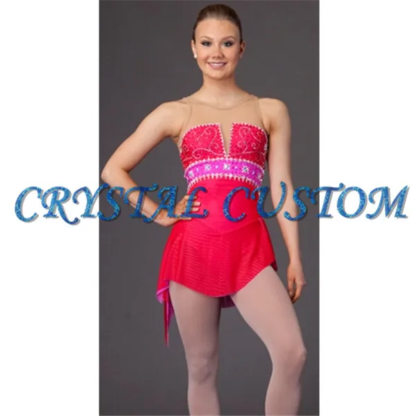 2016 Custom Ice Skating Dresses For Girls New Brand Vogue Figure Skating Competition Dress For Women DR3057