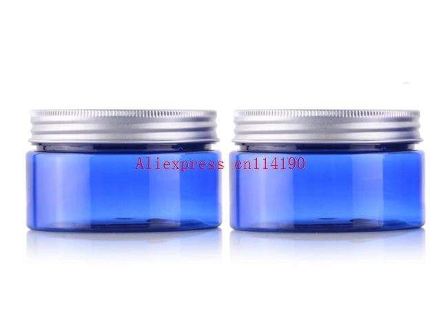 Botellas de plástico vacías para mascarilla, frascos para cosméticos, envases para crema para el cuidado de la piel, lata de 100ml, color azul redondo, 100g, novedad