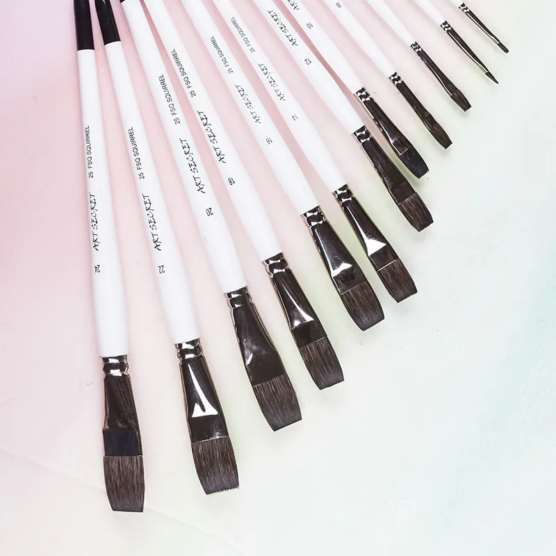 ArtSecret 1PC 25FSQ Hohe Qualität Eichhörnchen Haar Lange Holzgriff Messing Ferrule Aquarell Kunst Liefert Künstler Pinsel – Detail 6