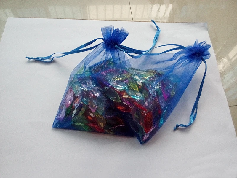 

500pcs 11*16 Blue gift bags for jewelry/wedding/christmas/birthday Organza Bags with handles Packaging Yarn bag