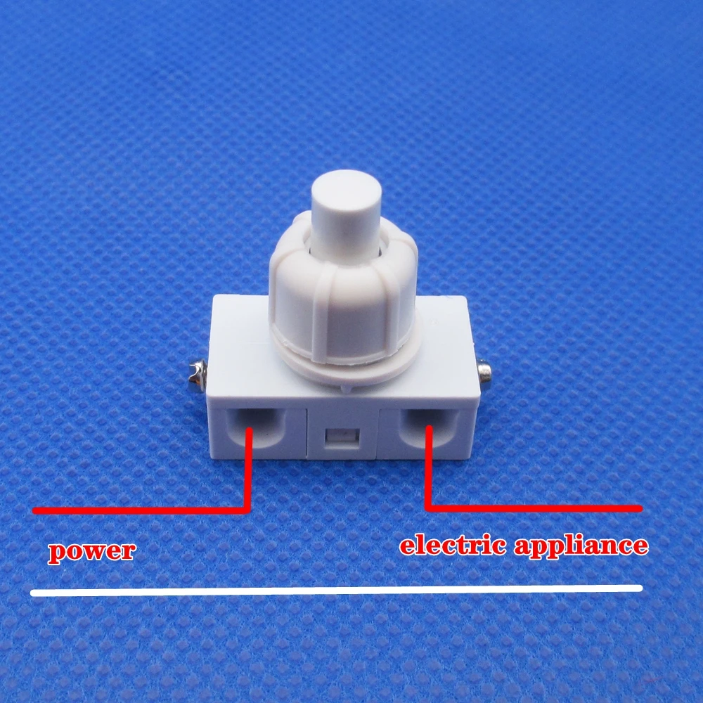 5 pcs Lamp electrical fittings with nut micro-motion small switch Self-locking push button switch Screw assembly
