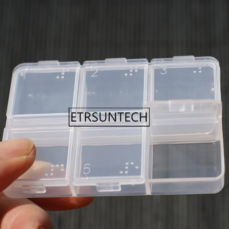 

600pcs 6 Days Plastic Pill Box Transparent 6 Cells Pill Holder Medicine Case Storage Organizer Container