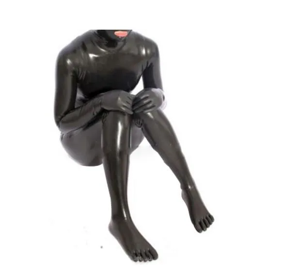 

Latex Catsuit Full Body Suit With Feet Five Toes Socks Hood Mask Gloves Rubber cat suit Latex catsuit stocking Jumpsuit tight