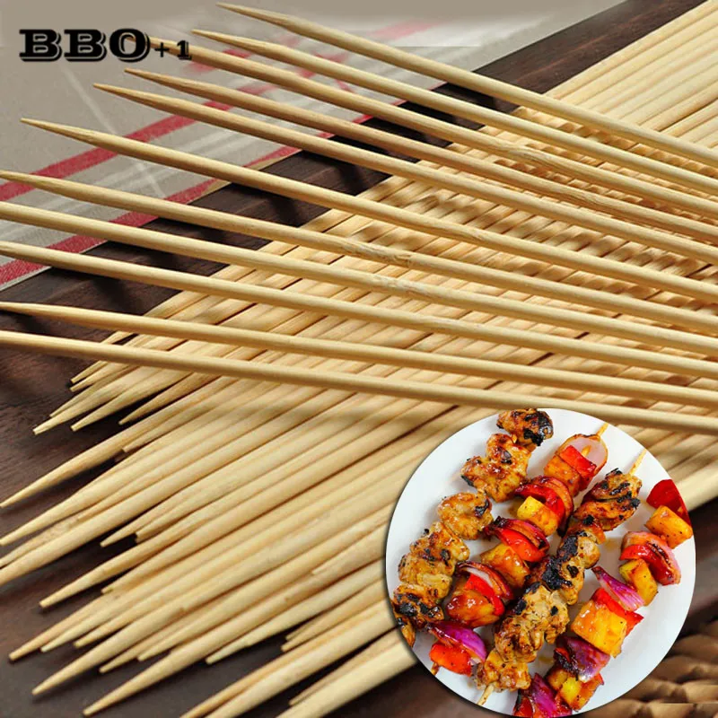 

500pcs 30cmx3.5mm Bamboo Wooden BBQ Skewers Meat Food Long Catering Grill Forks Party Disposable Sticks outdoor camping tools