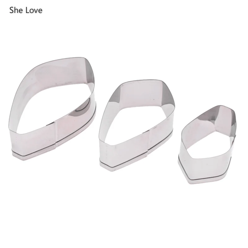 Chzimade 3Pcs/lot Stainless Steel Gardenia 3D Flower Petal Pattern Cutter Mold Clay Diy Cutting Tools Accessories