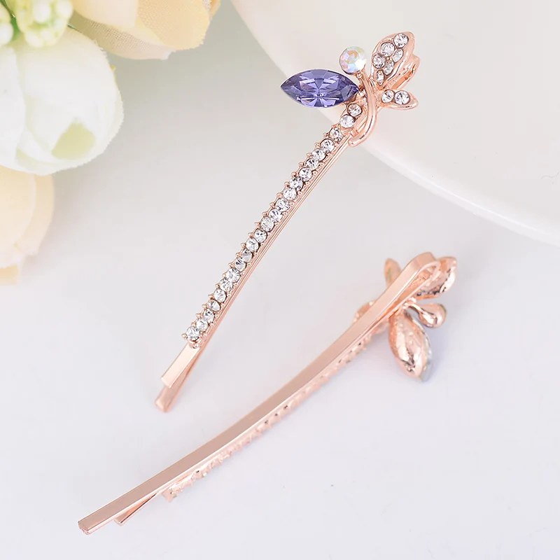 EASYA Fashion Rhinestone Butterfly Hairpin Hair Clips Women Girls Elegant Sparkling Crystal Hair Accessories Hairwear