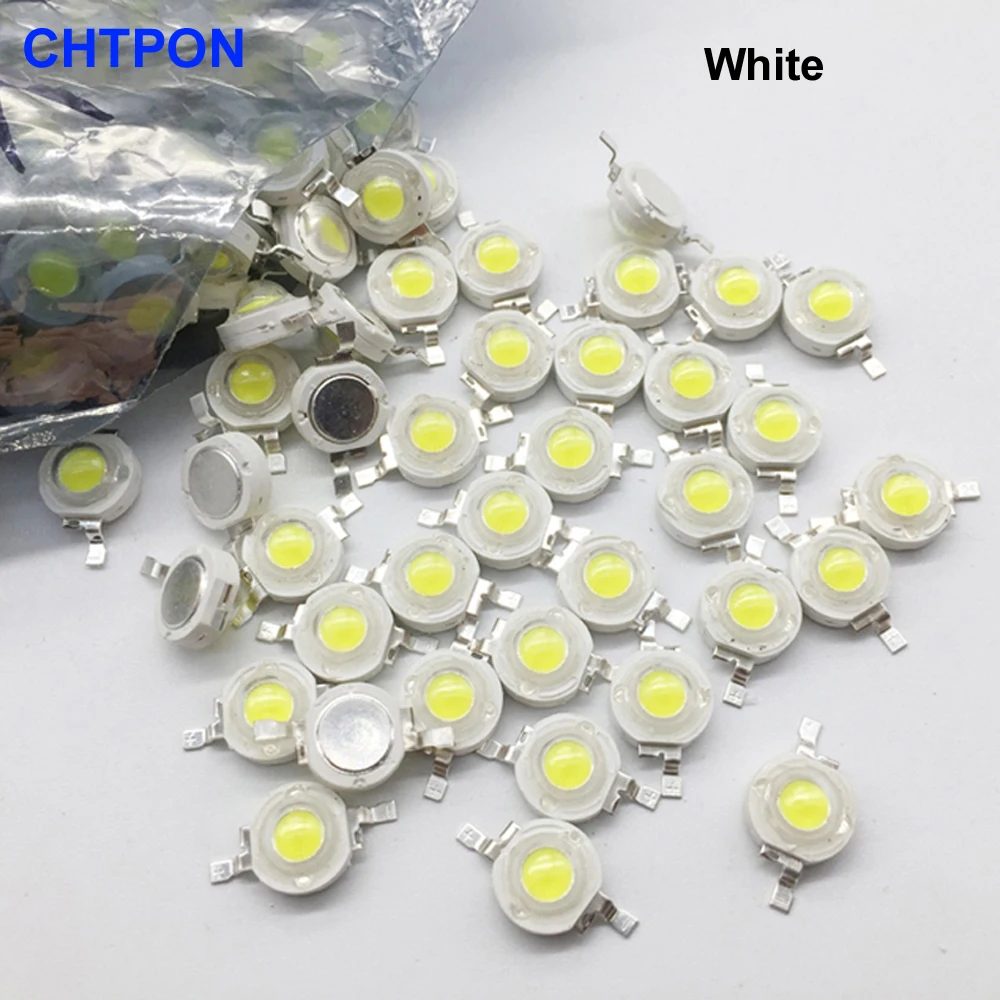 10 -1000 pcs Real Full Watt 1W 3W High Power LED lamp Bulb Diodes SMD 110-120LM LEDs Chip For 3W - 18W Spot light Downlight